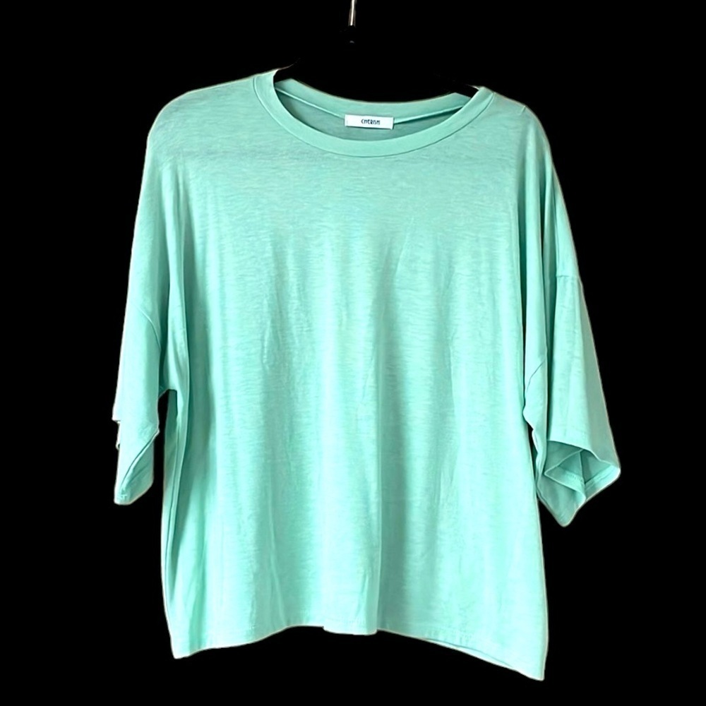 size large Cherish light green soft boxy oversized top